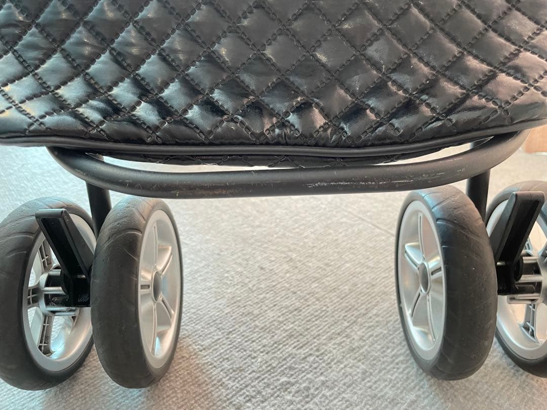 天使のカート　L 小物付き　ブラックキルト　黒 ペットカート