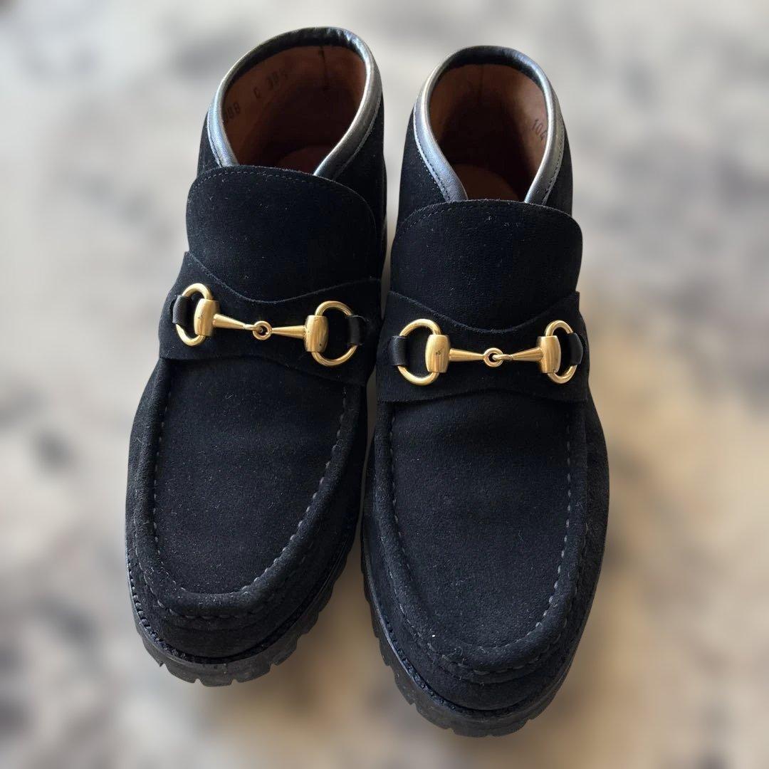GUCCI ホースビット　フーディ　ブーツ　スエード 38 1/2