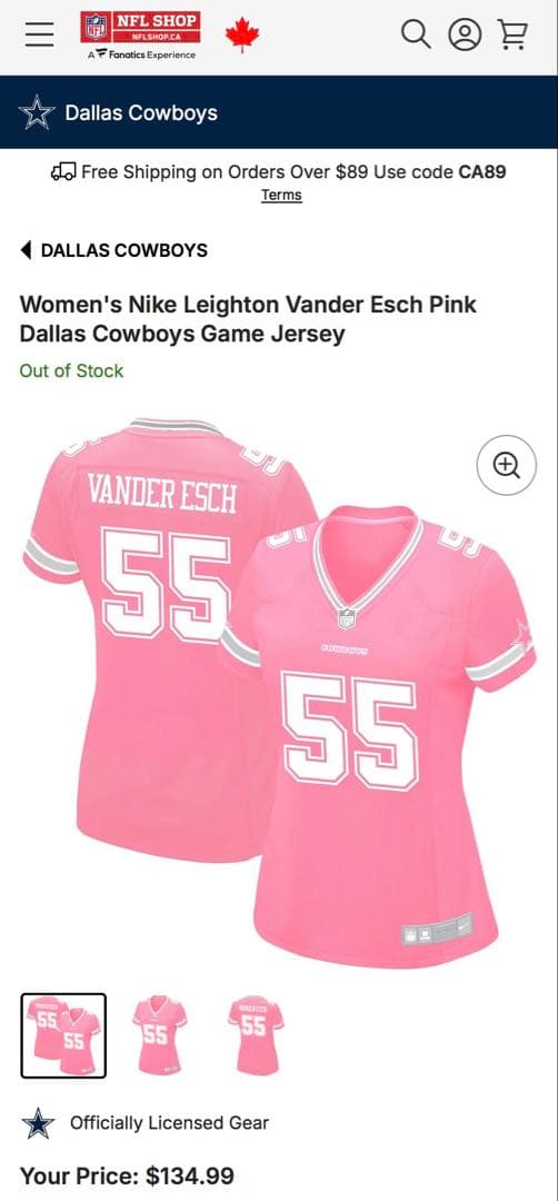 シャツ Nike Pink Dallas Cowboys Game Jersey WM