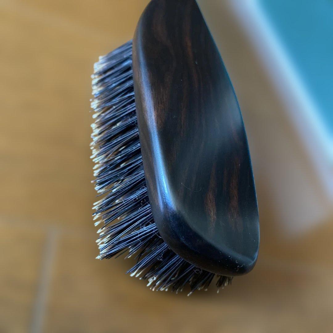 江戸屋　ブラシ　猪毛　ハンドル　黒檀　ヘアブラシ