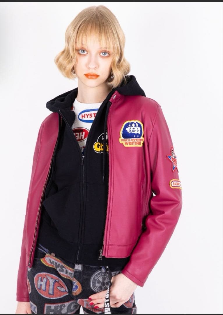 ヒステリックグラマー　ワッペンラムレザージャケット