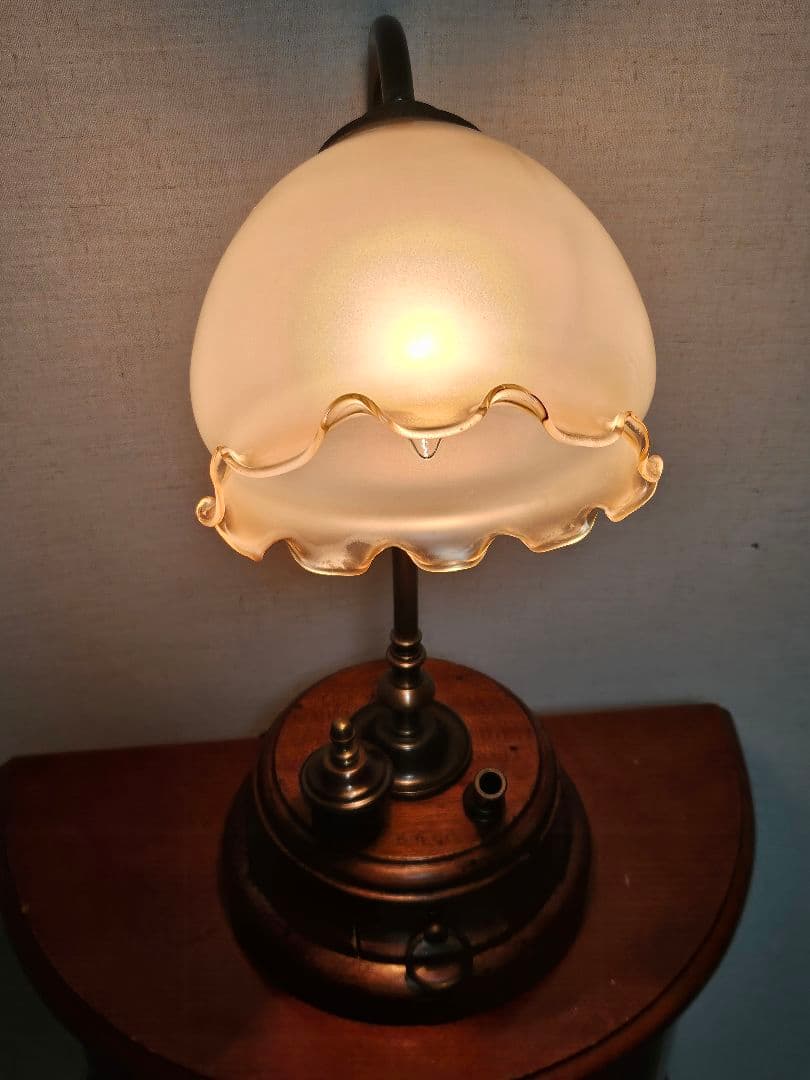 イタリアンアンティークウッドランプ