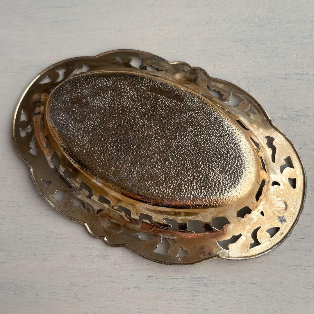 【フランス】ca.1900 アンティーク トレイ ヴィクトリアン シルバー色