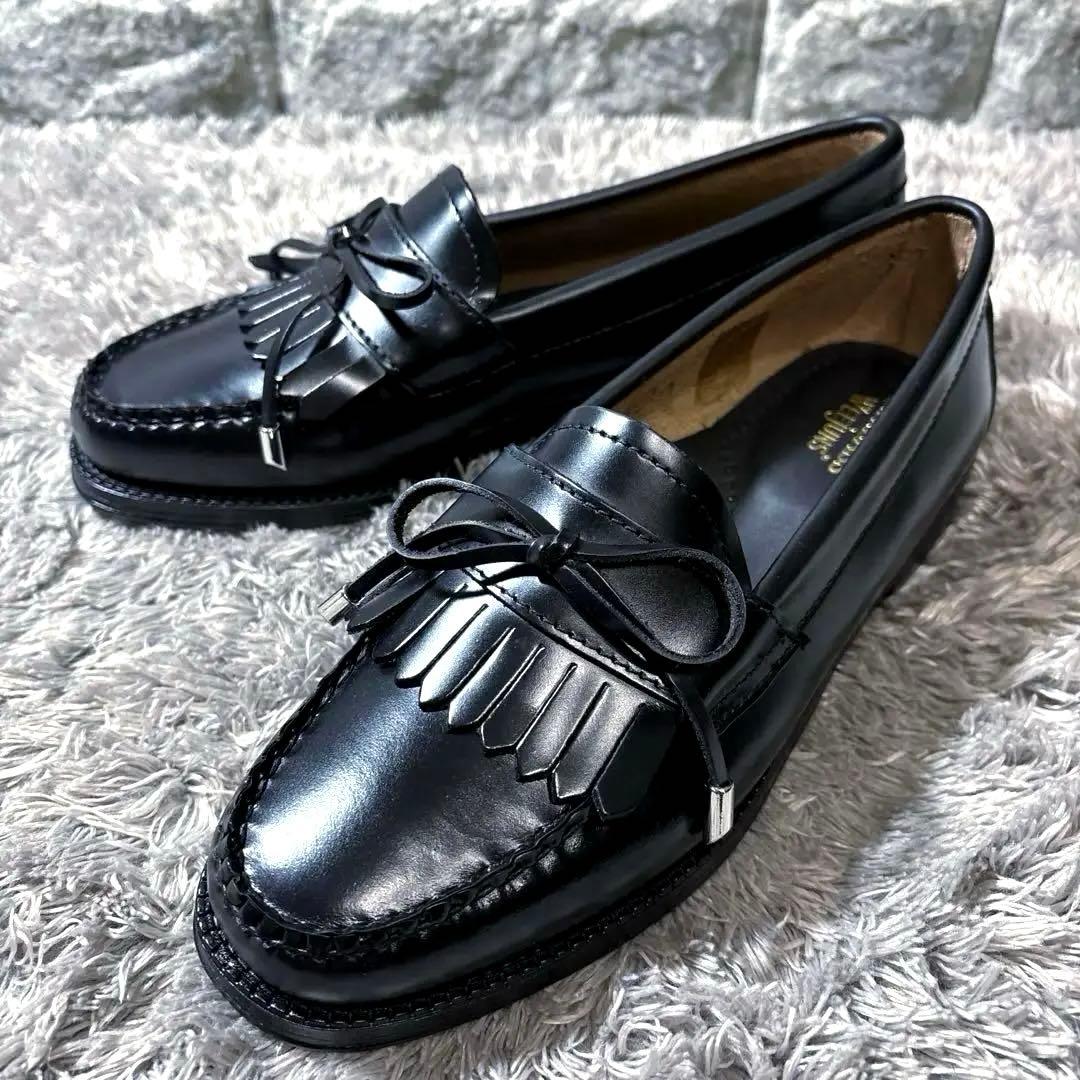 新品❣️G.H.BASS ジーエイチバス レザー フリンジローファー リボン 箱付