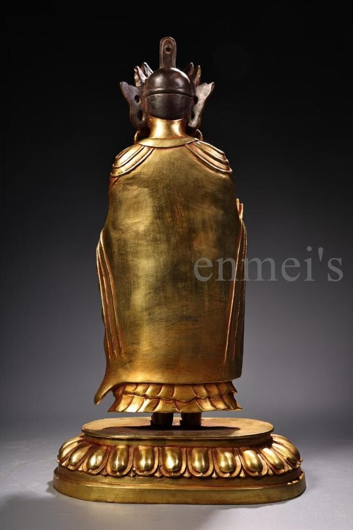 中国古美術・純銅製・鎏金仏像・北魏様式仏像／立像・仏教美術・高浮彫・風水置物