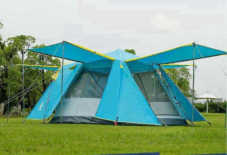 設営簡単 4-5人用テント アウトドア コンパクト 前室あり二重層防水新品未使