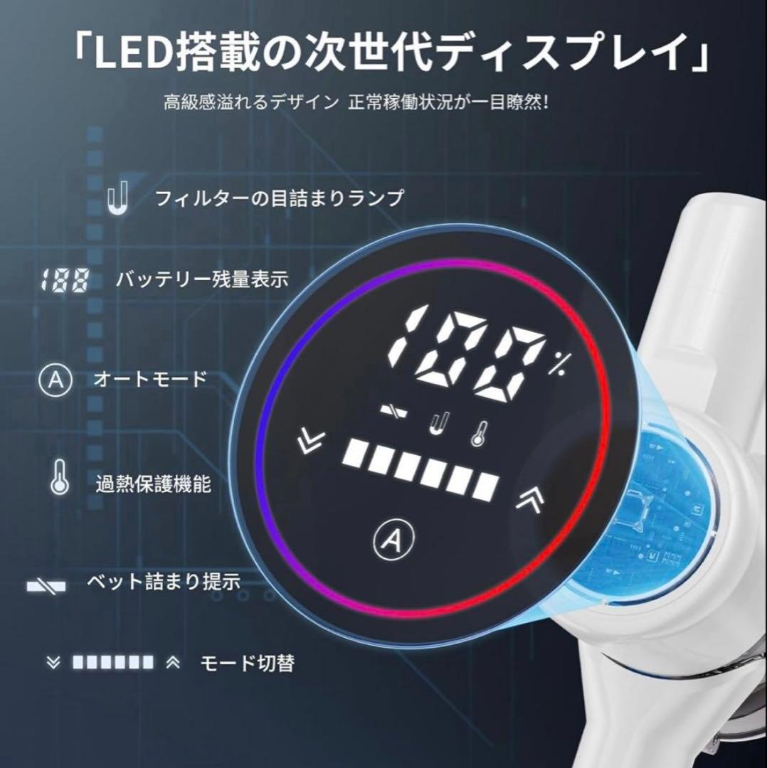 掃除機コードレス2026業界注目!自動式吸引力AI調整 70Kpa真の強力吸引力