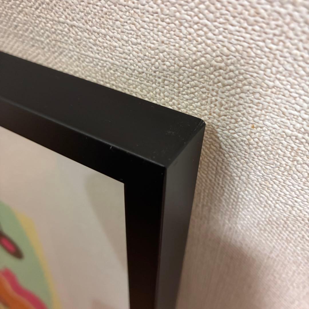 北欧モダン 抽象画 シルクスクリーン 70/100 サイン入り 額装