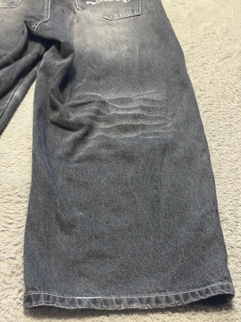 9090 バギーデニム ブラック ワイドデニム 完売品 S