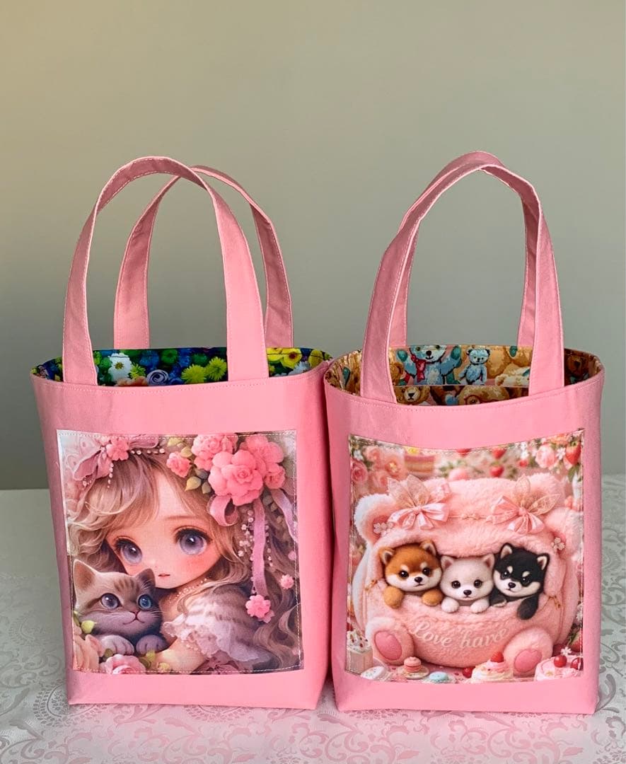 ♥︎むっち♥︎　ドールパネル生地　トートバッグ