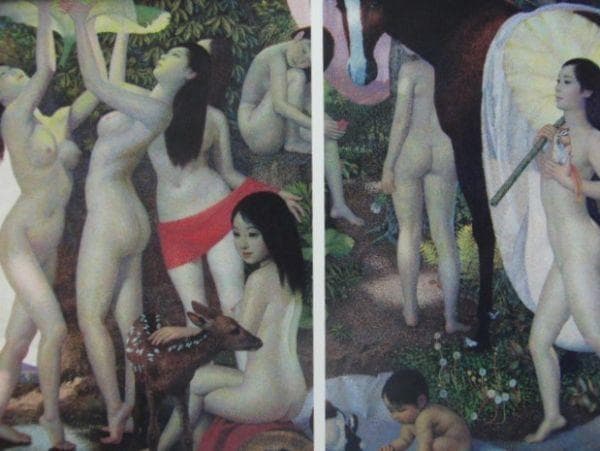 與志崎 朗 【燦瑞兆夏】 希少画集画、状態良好、新品高級額装付