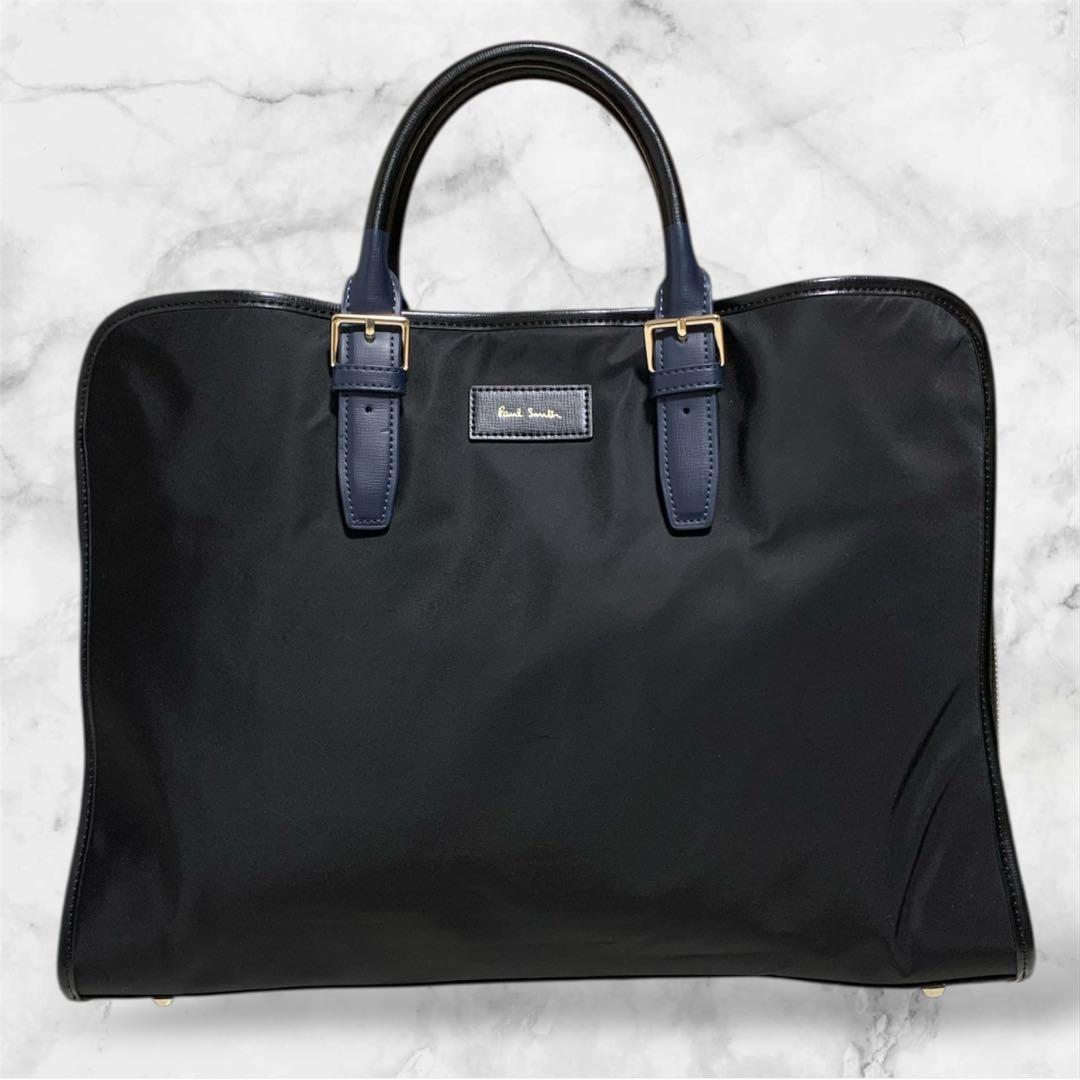 PaulSmithポールスミス★ビジネスバッグ自立型A4可2wayナイロンレザー
