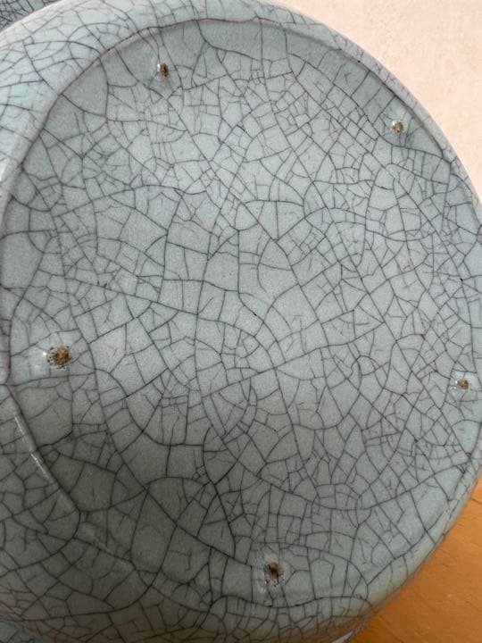 中国宋元官汝窯のお皿　唐物　古美術品　江戸アンティーク骨董コレクション青磁