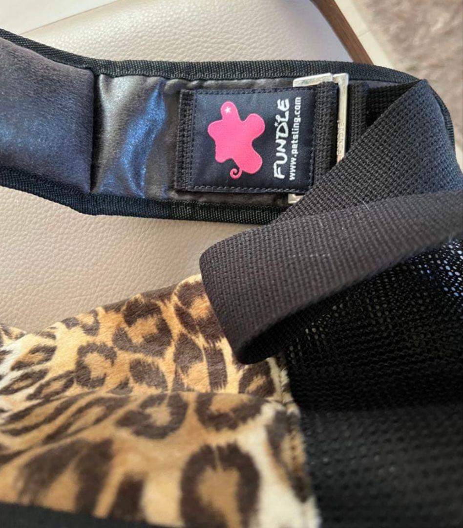 希少FUNDLE ファンドルペットスリング グレー×レオパード キャリーバッグ