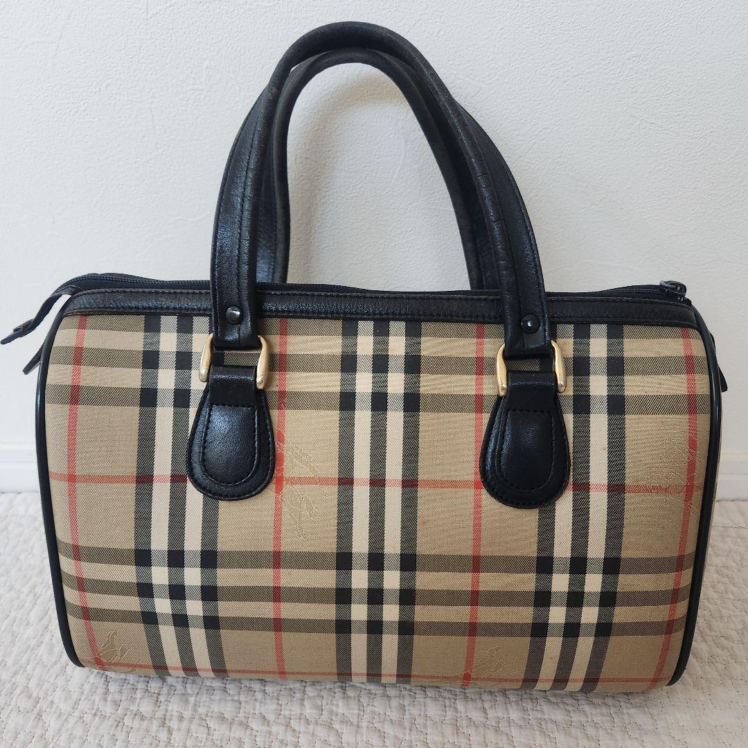 バーバリー　ミニボストン　ハンドバッグ　ノバチェック　ビンテージ