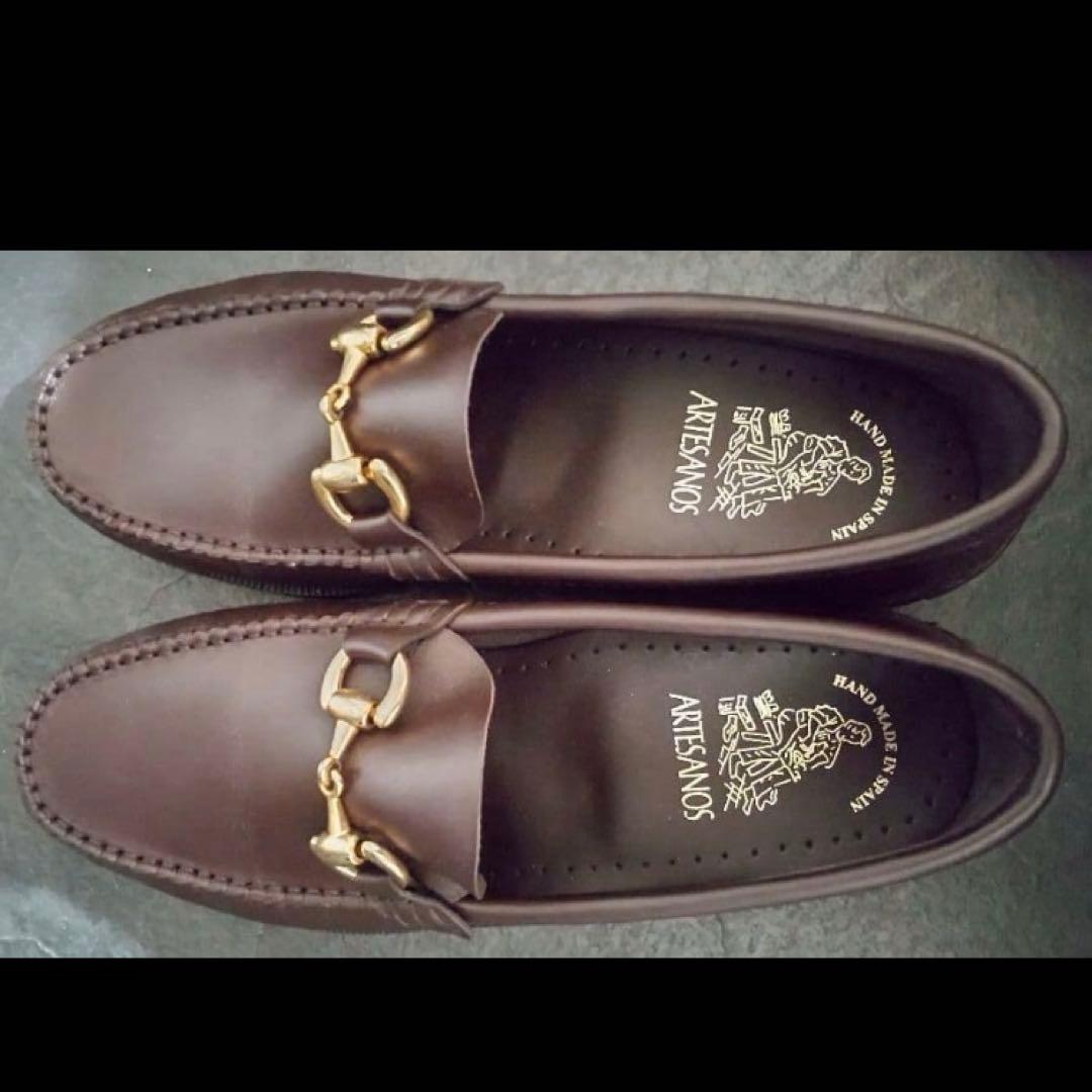 新品同様　前足裏張済 アルテサノス ビットローファー 38 ブラウン 24.5