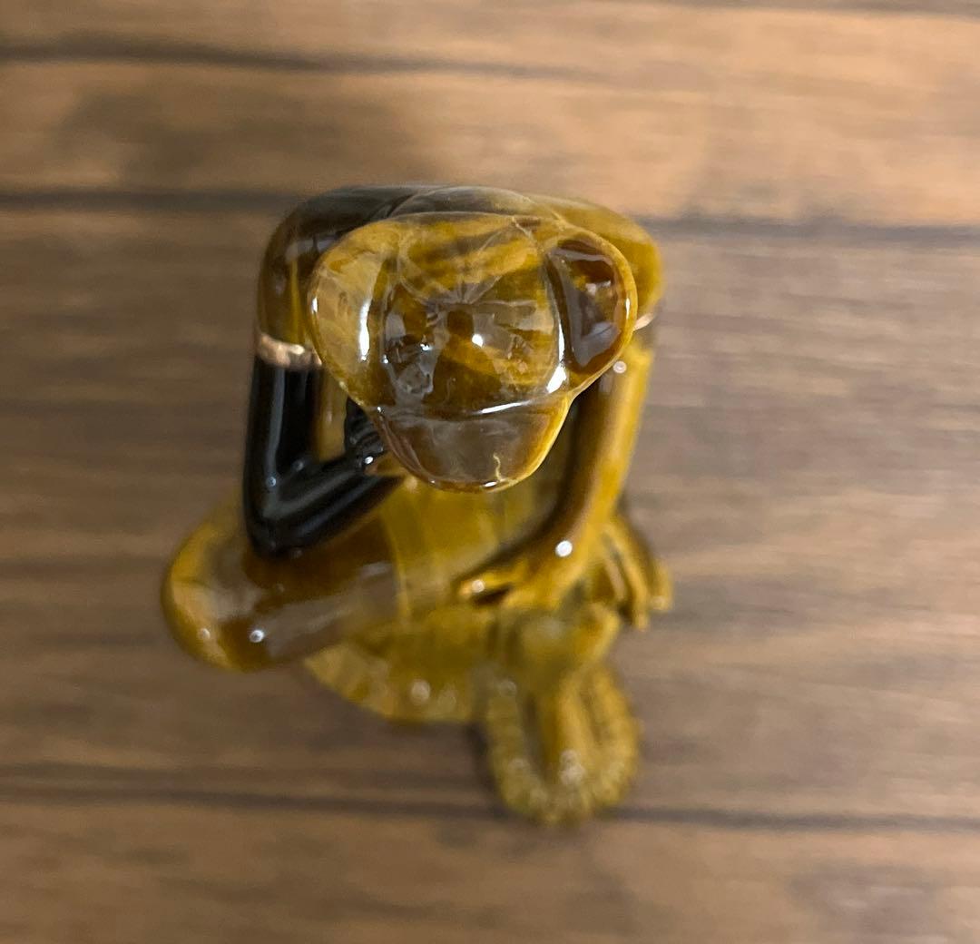 虎目石彫刻　弥勒菩薩　坐像 約12.6㎝