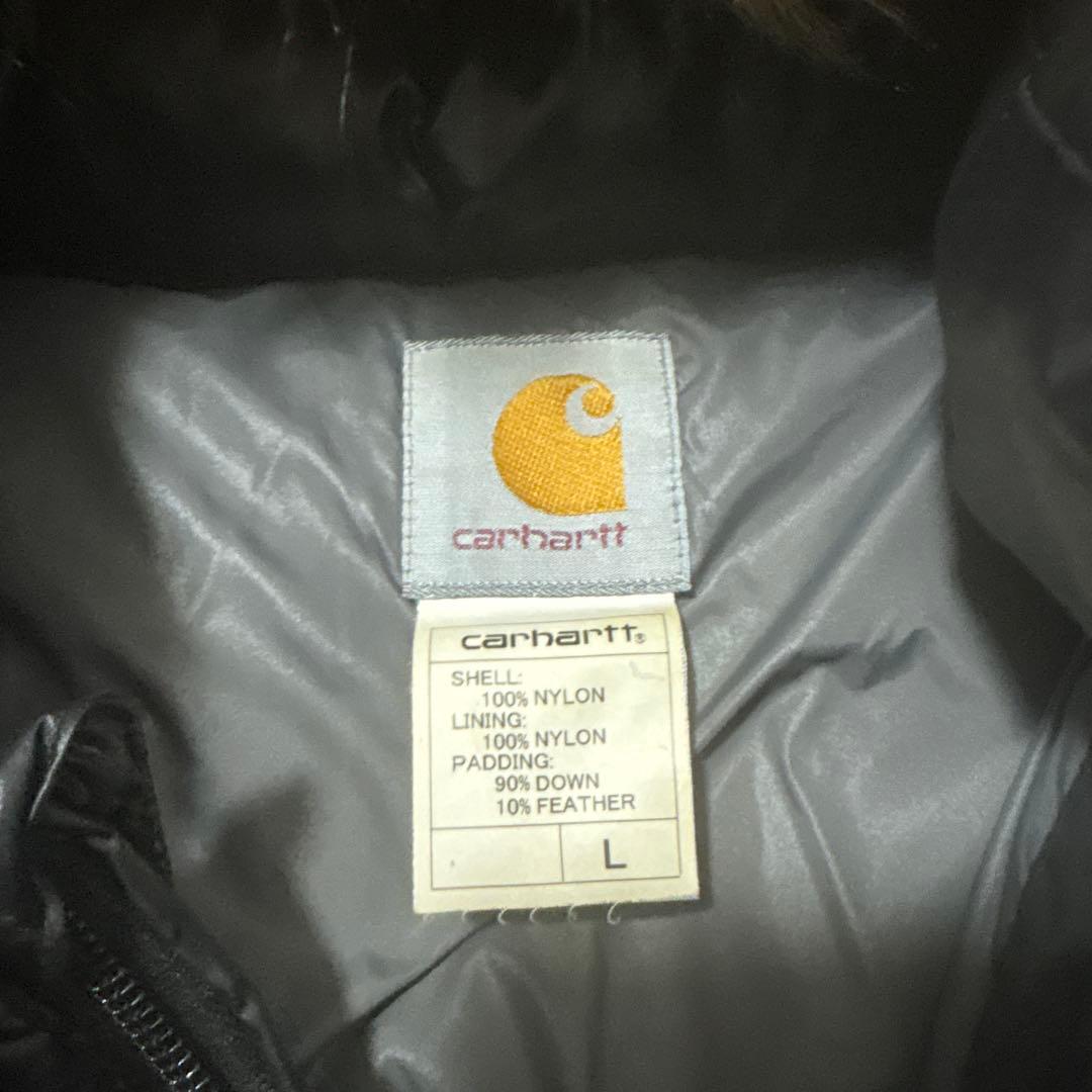 カーハート　光沢　ファー　ダウンジャケット　SOFILETA ブラック