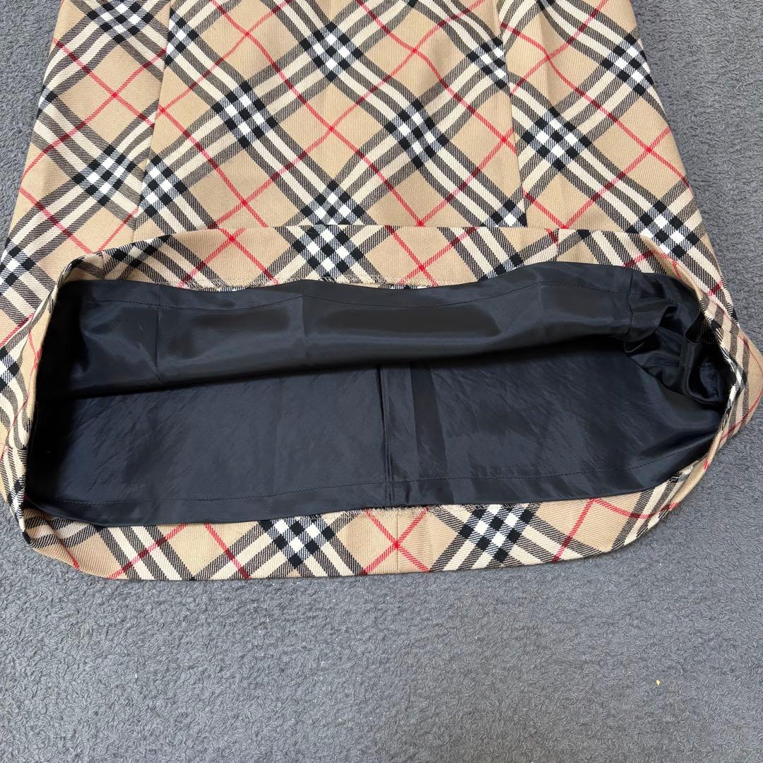 バーバリー ブルーレーベル ノバチェック ワンピース Aライン ウール100%