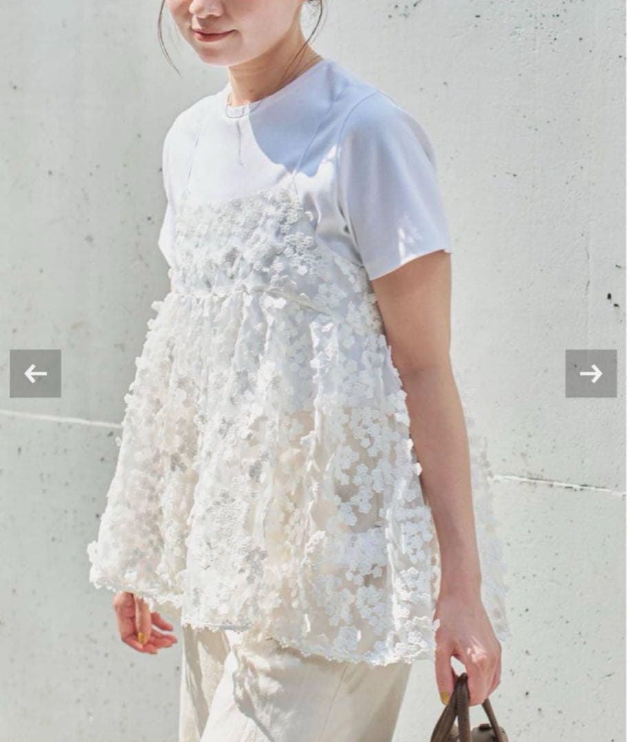 【新品未使用、25ss】IENA（イエナ）フラワーエンブロイダリー キャミソール