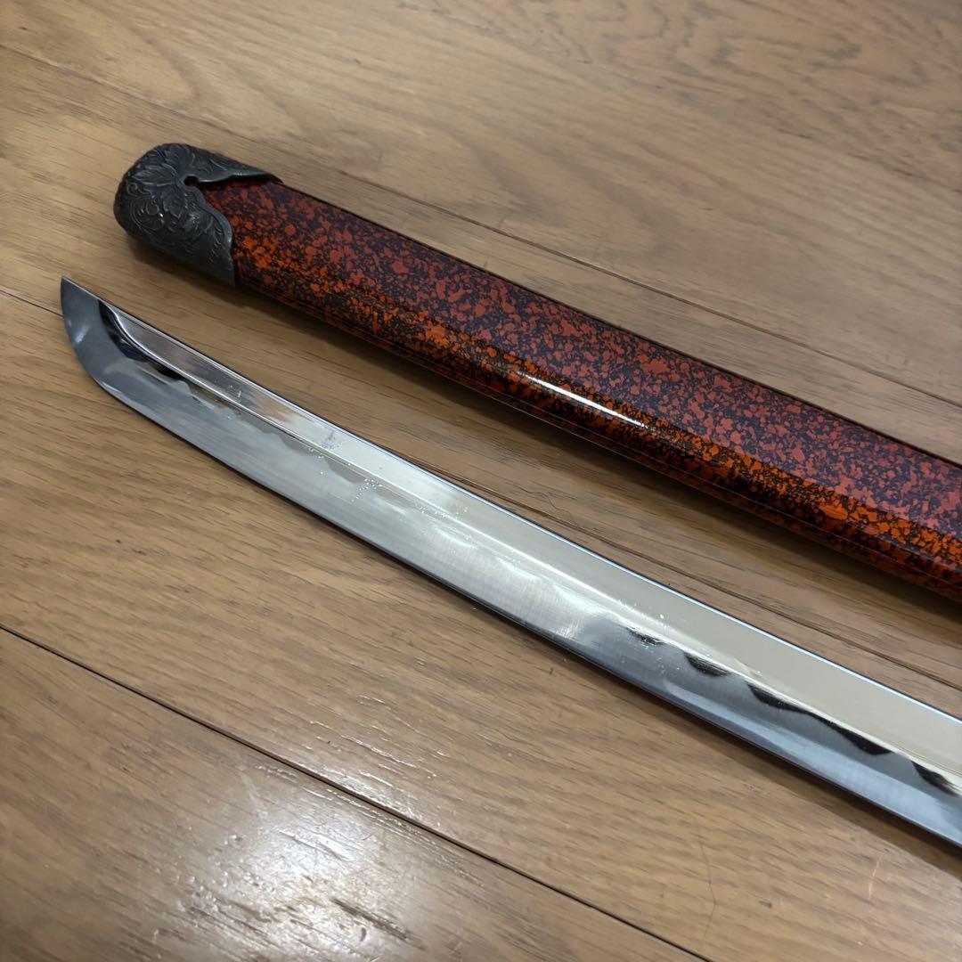 模造刀 美品 伝統的な日本刀スタイルの装飾刀　オレンジ