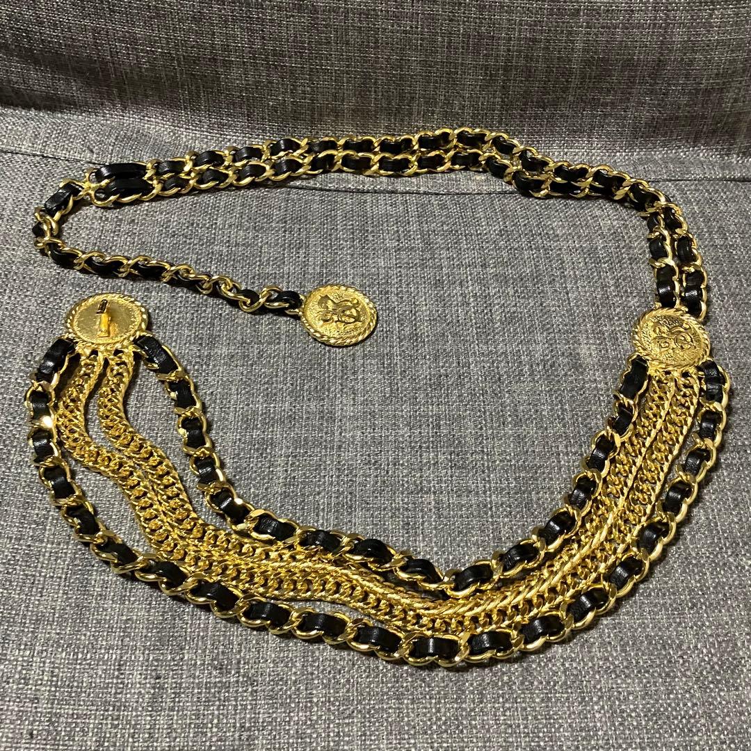 美品 J&R ジェイアンドアール チェーンベルト レザー ヴィンテージ