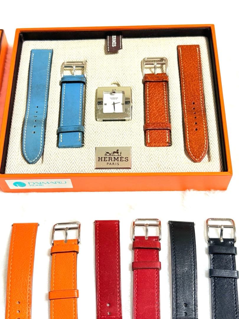 プレゼント付！ エルメス/HERMES ベルトウォッチ ブルージーン・キャメル