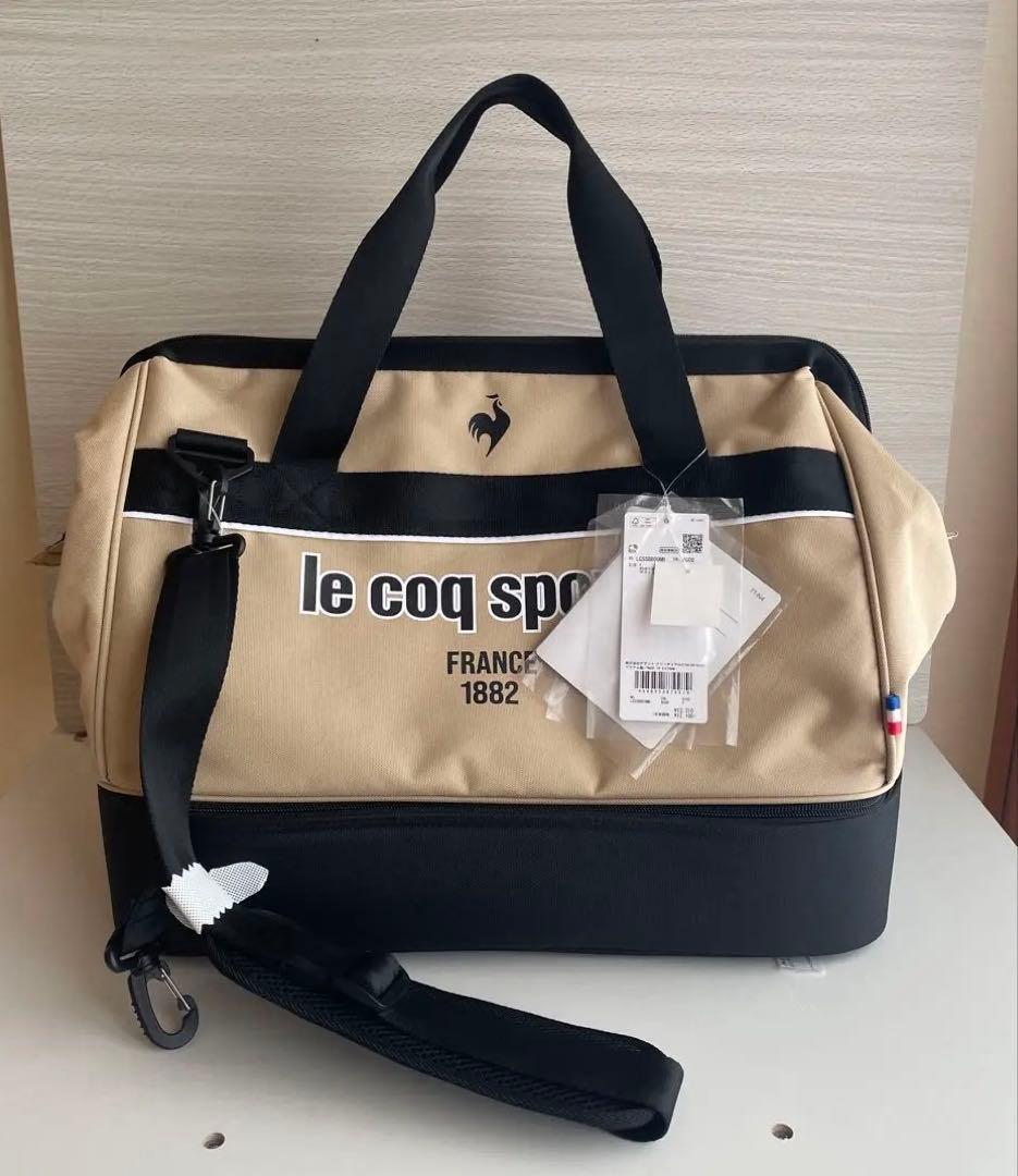 ルコックスポルティフゴルフ ボストンバッグ 二槽式 ベージュブラック