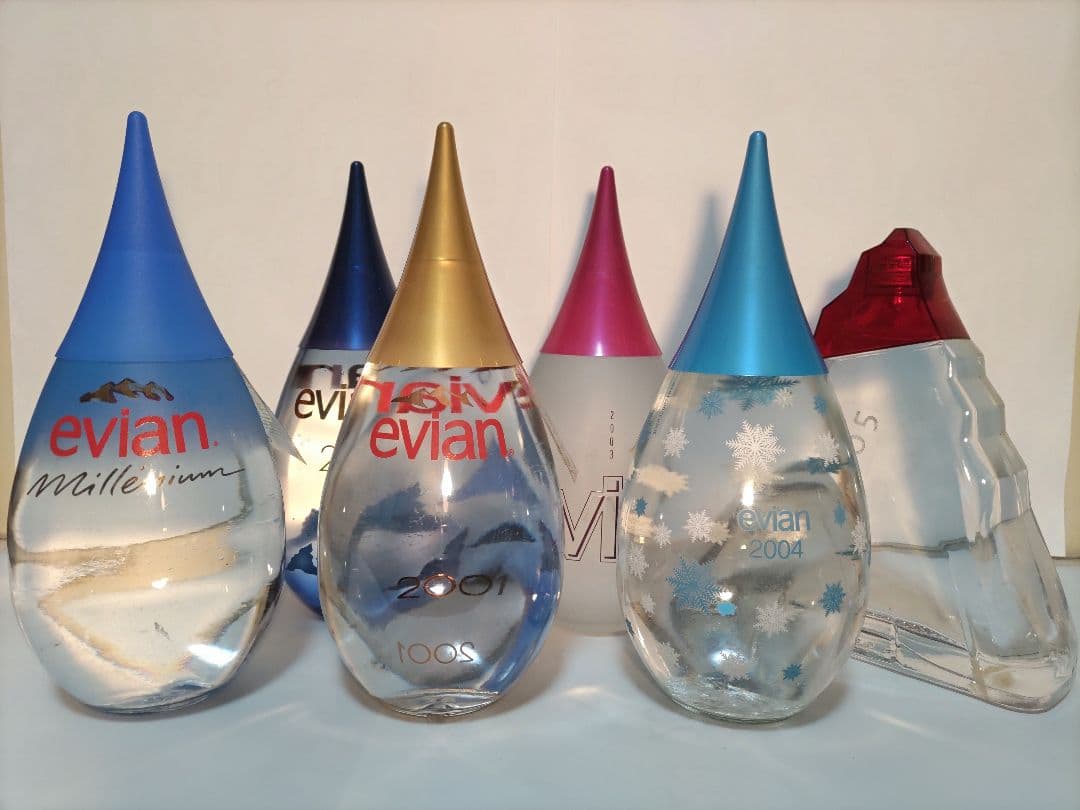evian　エビアン イヤー ボトル 2000〜2005 6本セット／未開封