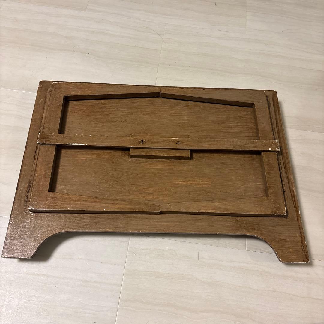 フランス　蚤の市　ヴィンテージ 花柄 木製 ベッドテーブル ハンドペイント