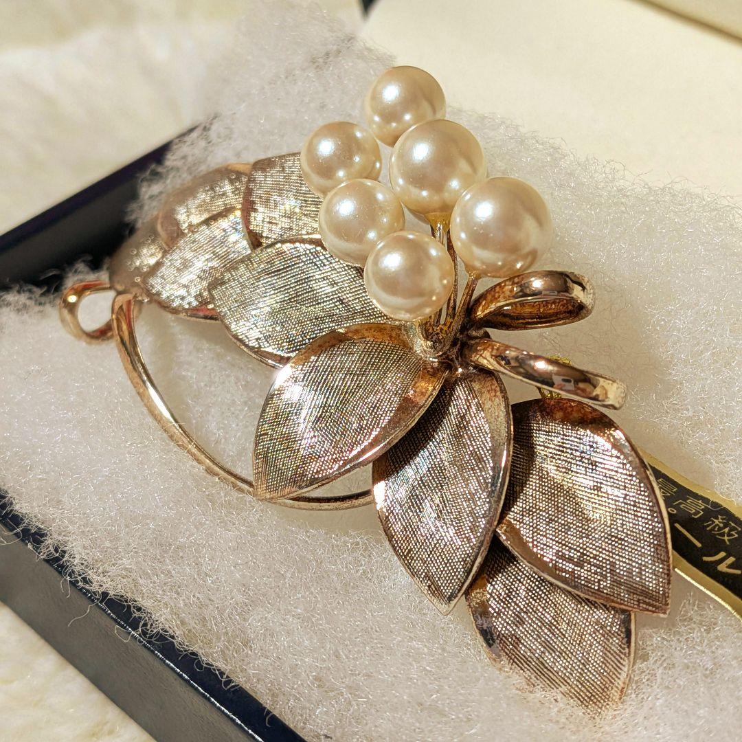 【極美品/希少】TASAKI タサキ 貝パール ブローチ 最高級ケース付 大ぶり