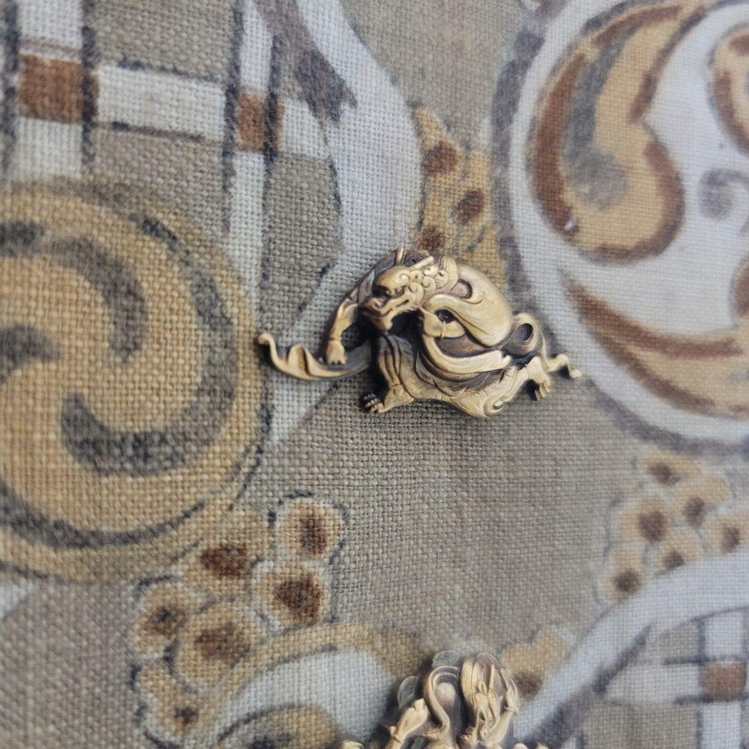 ※連休値引き！ 目貫 風神雷神 前金具 目貫箱付 煙草入れ 煙管入れ