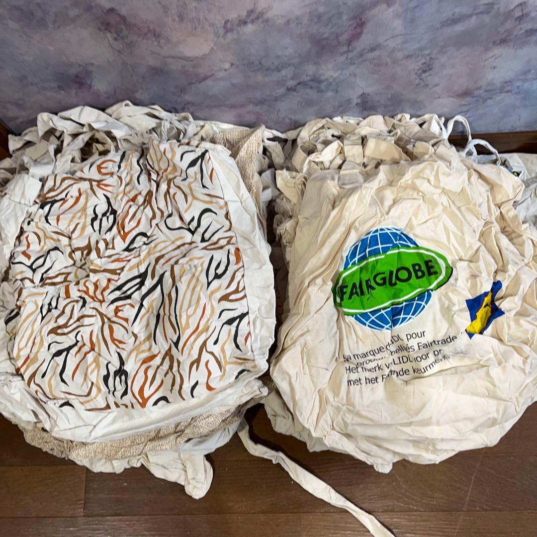 ひ*さ様 3 アメリカ　ユーロ古着エコバッグ100枚セットまとめ売りホワイトベー