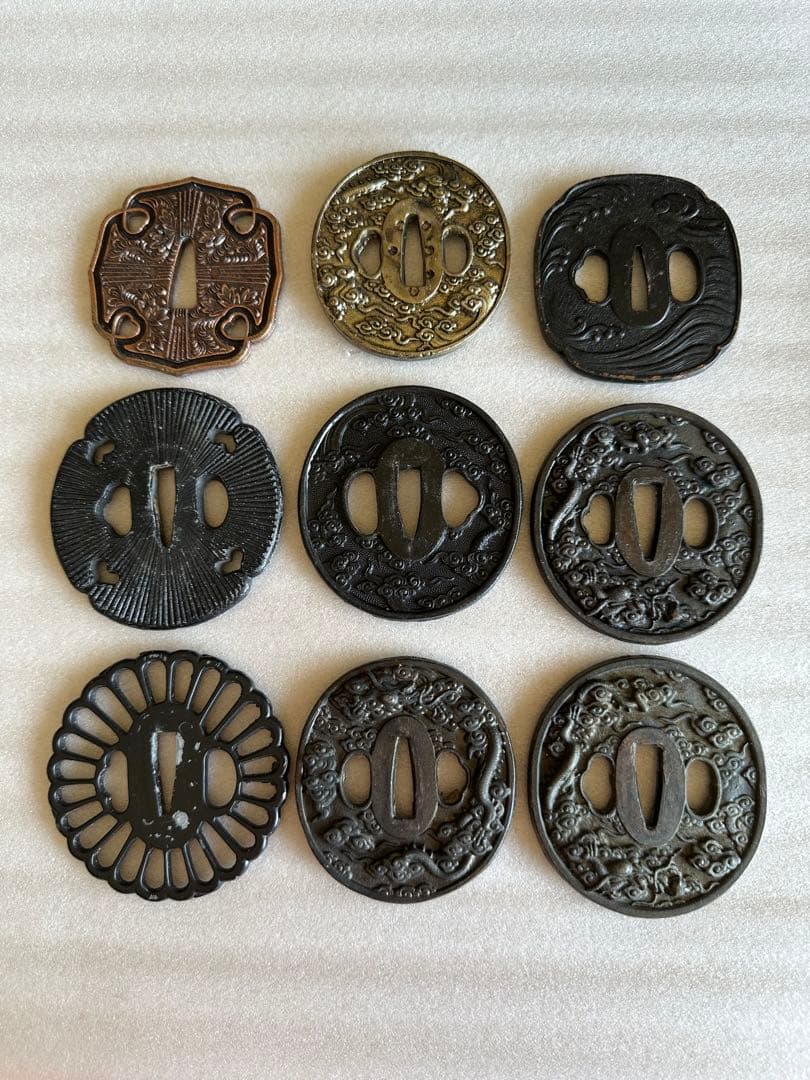 合金製 金属製 鍔 鐔　つば 9点まとめ　刀装具 武具 25