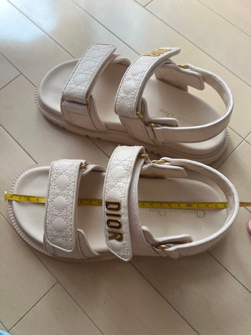 Dior カナージュキルティング Dioract サンダル ピンク