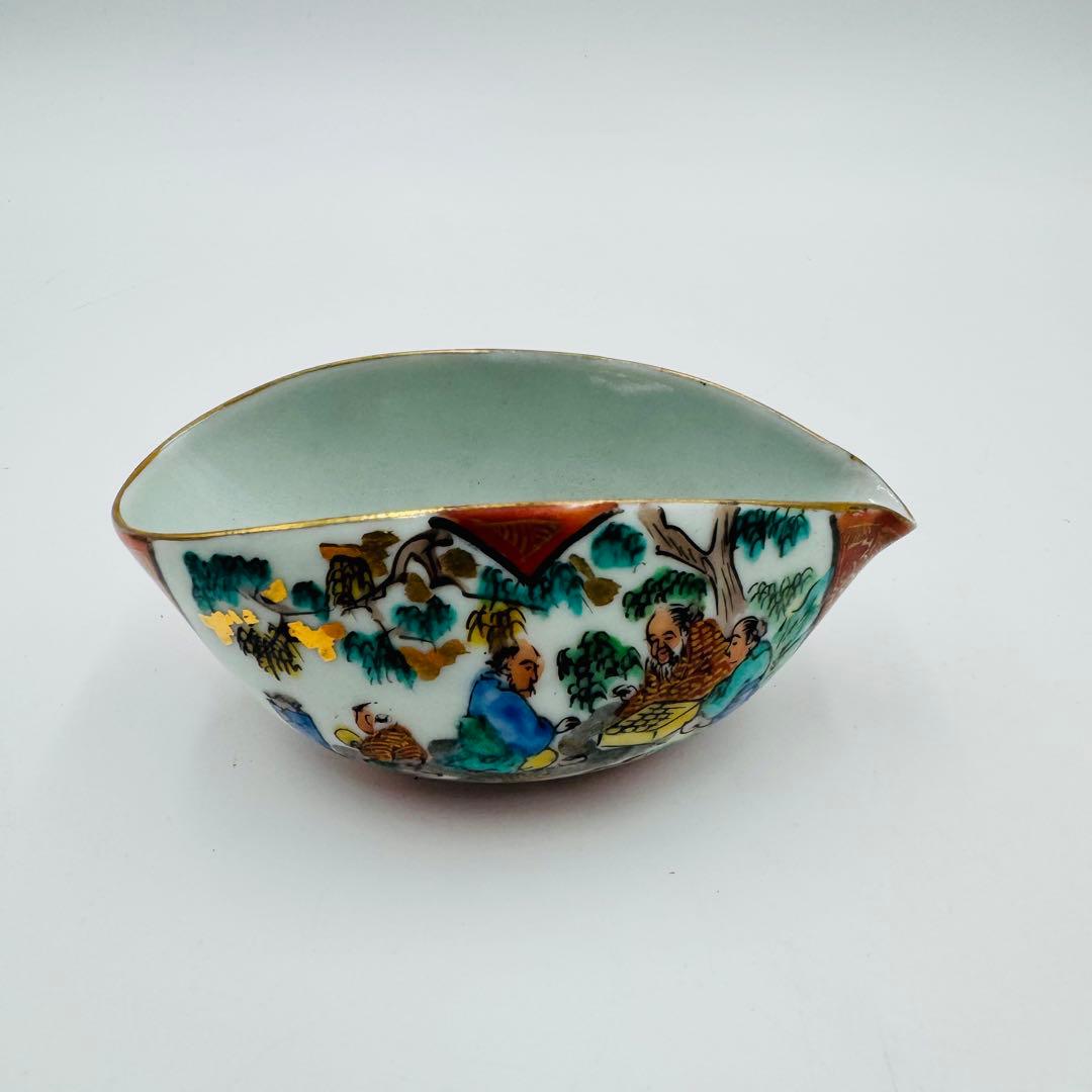 【九谷焼　玉水堂　庄三　茶器揃　湯呑み　湯冷まし　急須　共箱】骨董　アンティーク