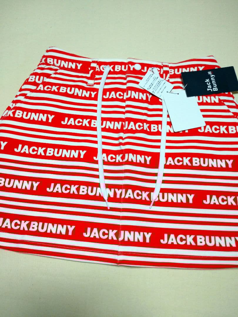 1サイズM レッド ボーダー ジャックバニー レディースゴルフウェア スカート