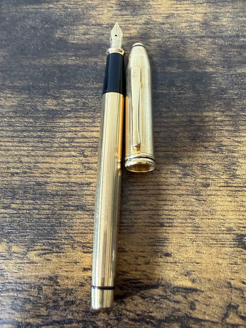 筆記確認&洗浄済み　クロス　タウンゼント　14金　ゴールド　M 万年筆　吸入器付