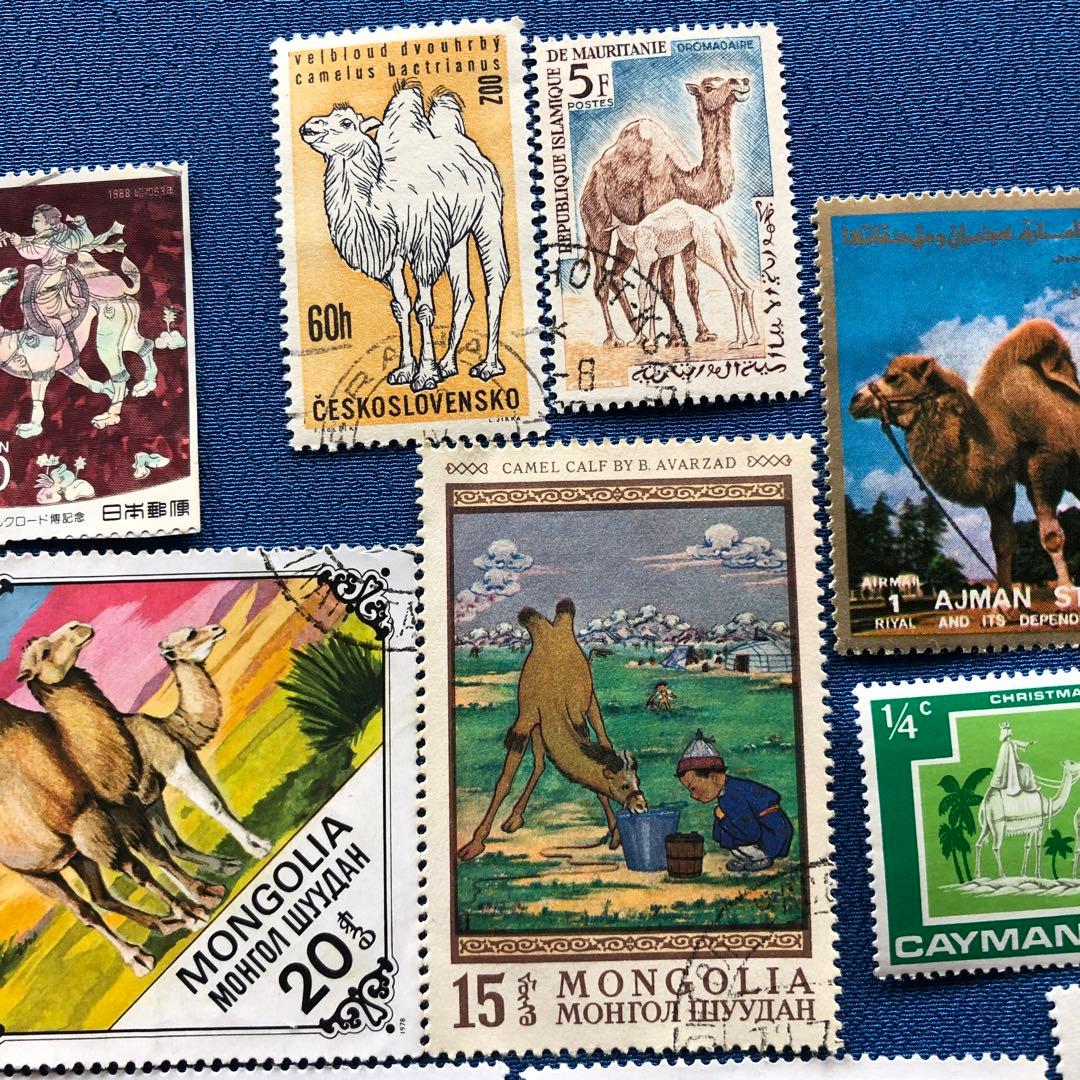 世界の駱駝（ラクダ）図柄の切手１０種　うちモンゴルが４種　癒されます！