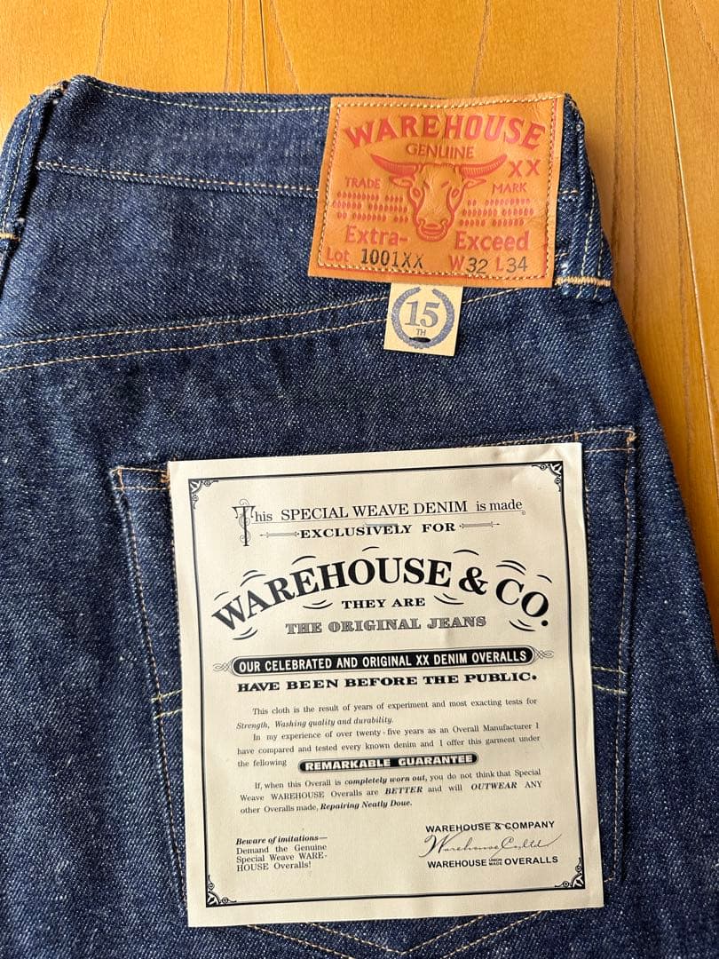 ウエアハウス 15周年記念モデル 1001XX W32 デッドストック
