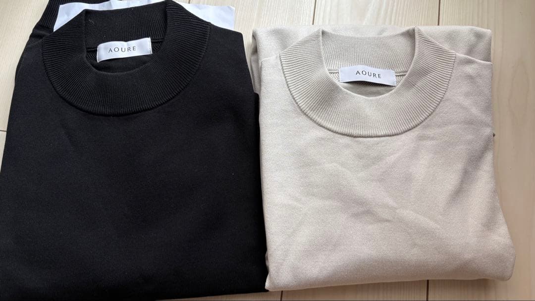 AOURE WASHABLE PACK KNIT(2枚組) モックネック