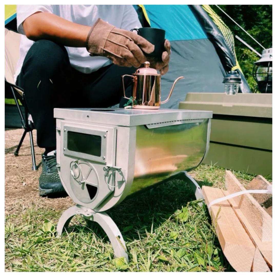 薪 ストーブ アウトドア 調理器具 暖炉 キャンプ 煙突付き 送料無料・匿名配送