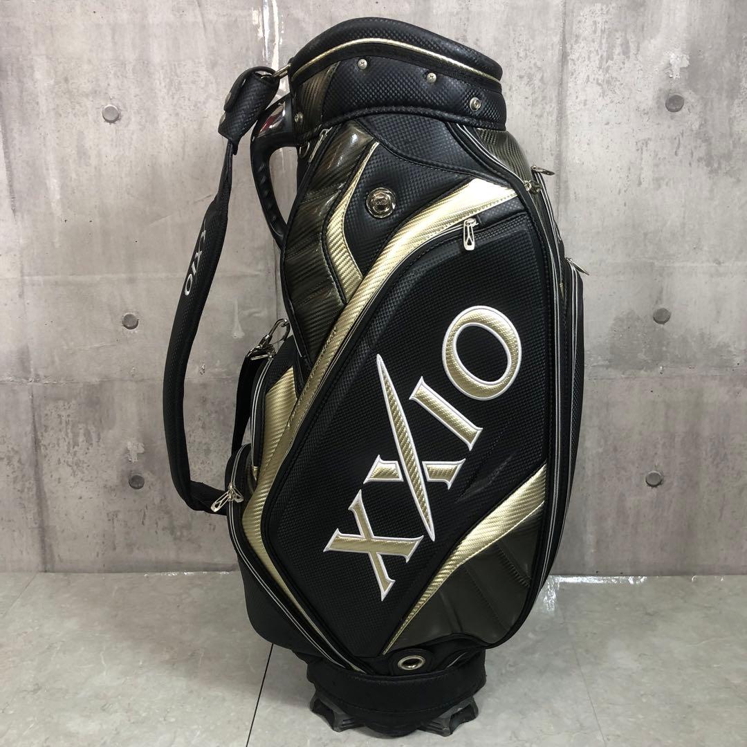 XXIO　キャディバッグ　カート式　ゴルフ　ブラック　5分割　PUレザー