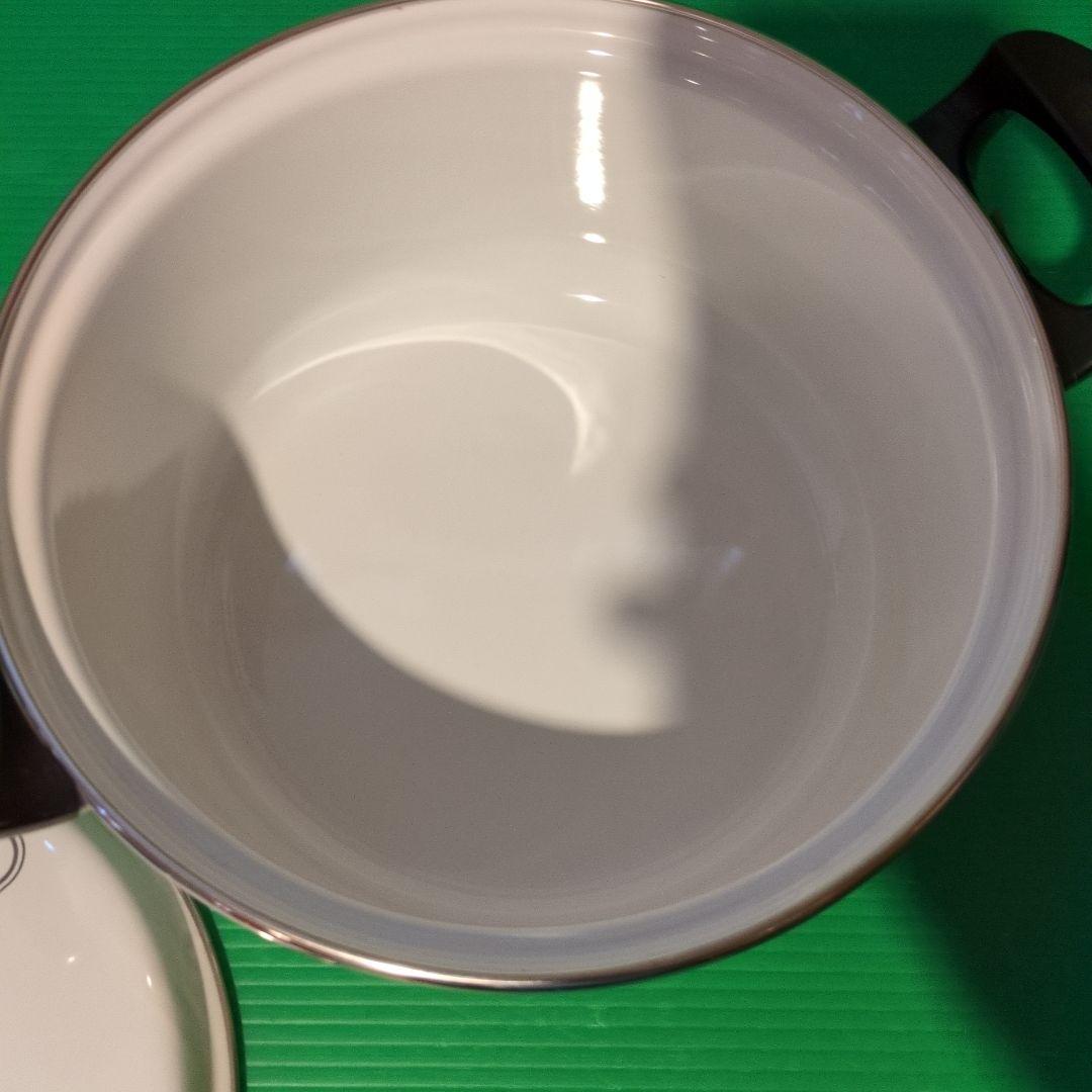 昭和レトロ　野菜柄　ホーロー鍋　デッドストック