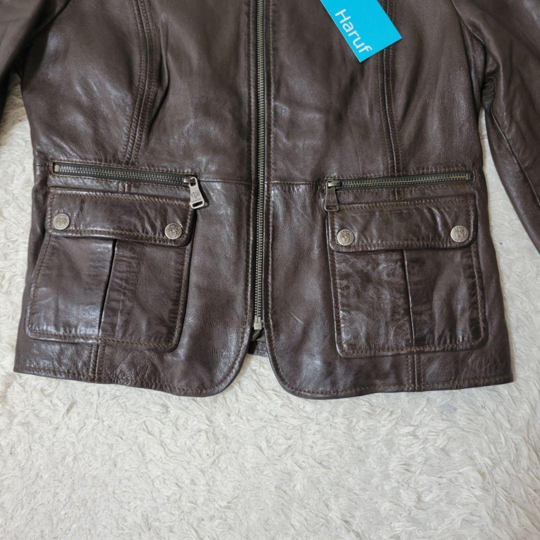 新品タグ付✨　ハルフ　ライダースジャケット　シングル　レザー　大きいサイズ　XL