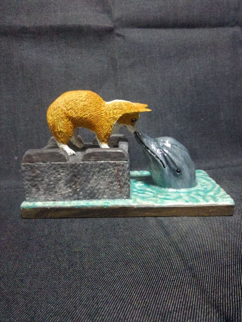 木彫りのコーギー（制作中）