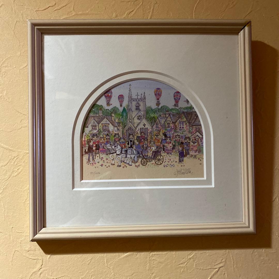 95/250ダイアンエルソン リトグラフ 版画 猫のアート 限定品