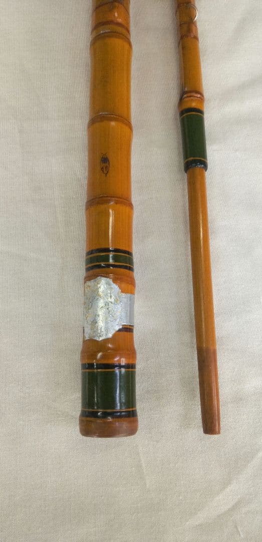 江戸和竿　銀座東作　 　　　ガイド付手バネ竿　良品