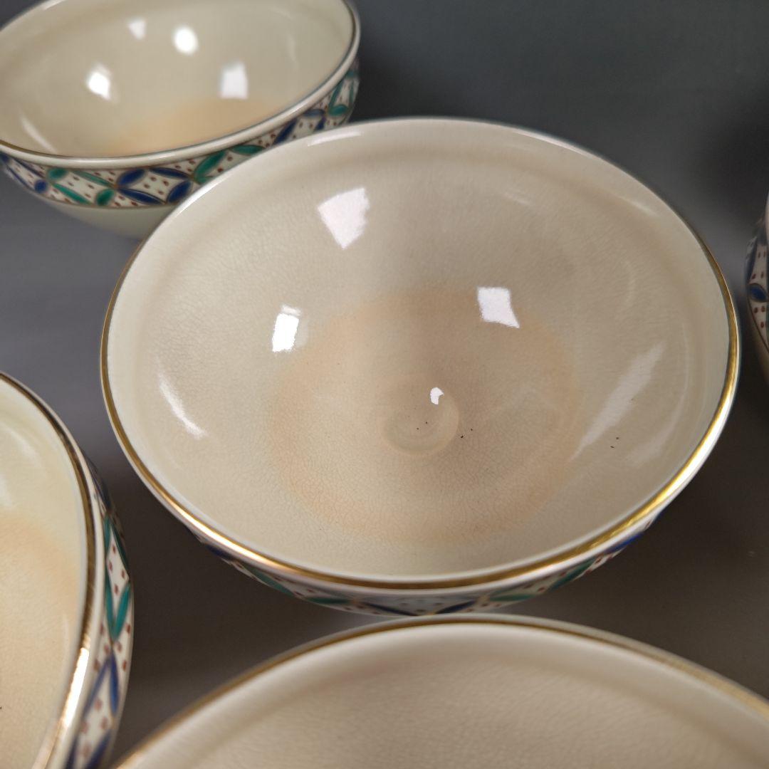 ウ286 数茶碗『平安　手塚桐鳳』『仁清七宝紋　数茶碗　10客　共箱』茶道具