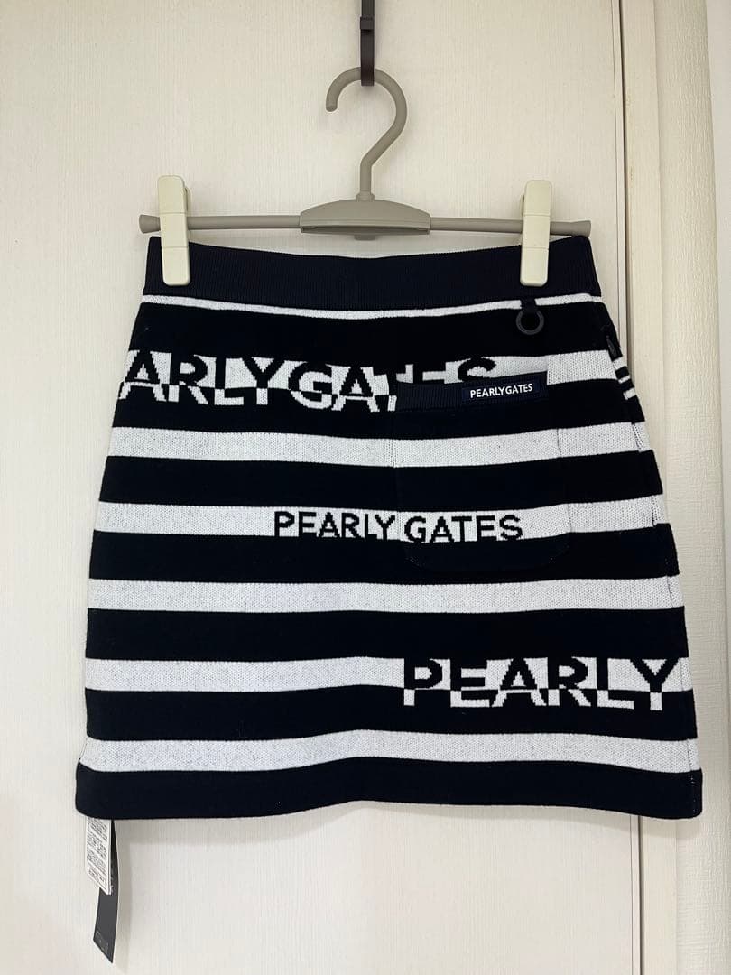 【定価3.2万】パーリーゲイツ ロゴ総柄 ニットスカート サイズ0 ゴルフウェア